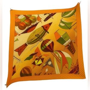 Hermes Silk Scarf Plisse  Les Folies Du Ciel II Loic Dubigeon Pleaded Carre